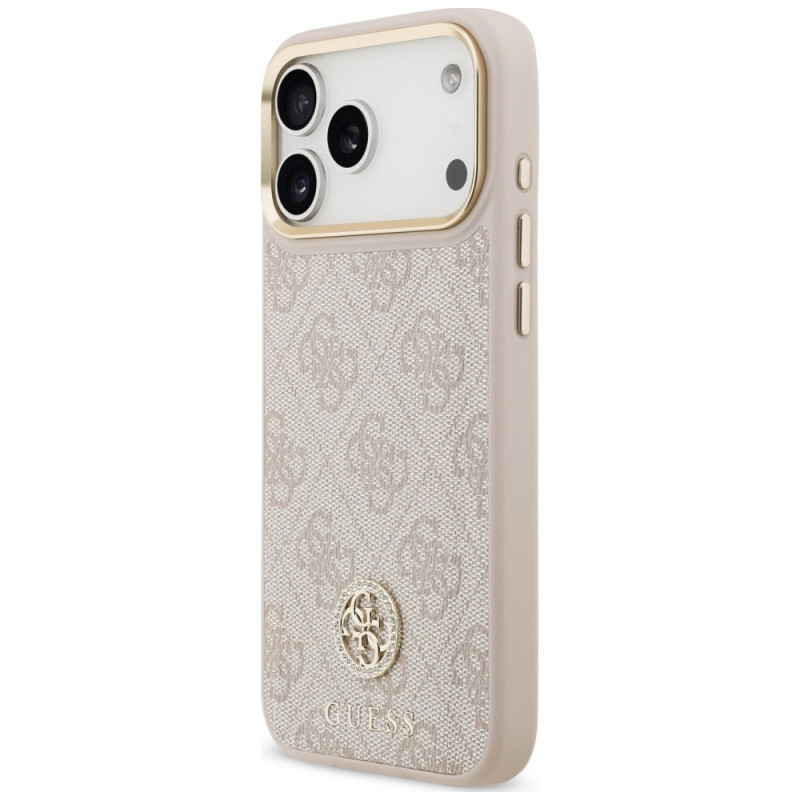 Guess 4G Strass Logo MagSafe apvalks Apple iPhone 18 Pro Max / 17 Pro Max, rozā