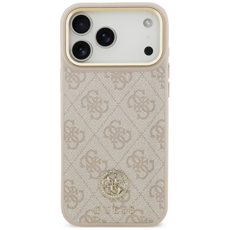 Guess 4G Strass Logo MagSafe apvalks Apple iPhone 18 Pro Max / 17 Pro Max, rozā