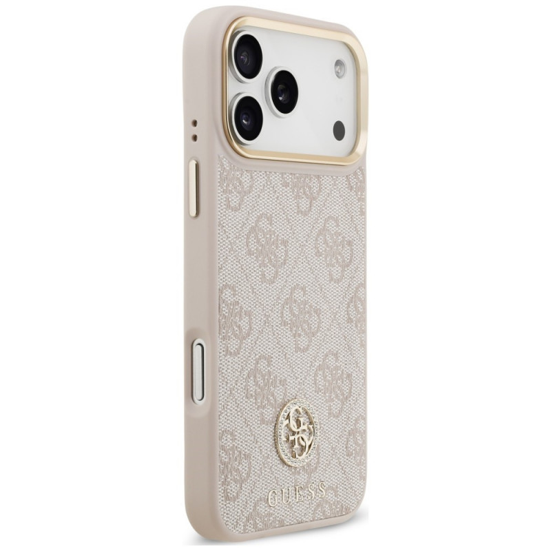 Guess 4G Strass Logo MagSafe apvalks Apple iPhone 18 Pro Max / 17 Pro Max, rozā