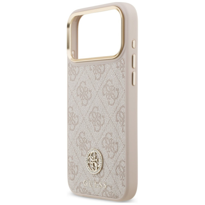 Guess 4G Strass Logo MagSafe apvalks Apple iPhone 18 Pro Max / 17 Pro Max, rozā