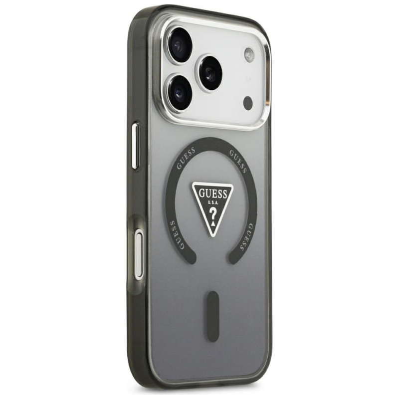 Guess IML Gradient Triangle Logo MagSafe vāciņš Apple iPhone 18 Pro Max / 17 Pro Max, melns
