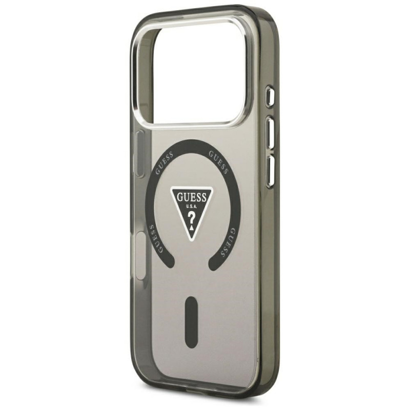 Guess IML Gradient Triangle Logo MagSafe vāciņš Apple iPhone 18 Pro Max / 17 Pro Max, melns
