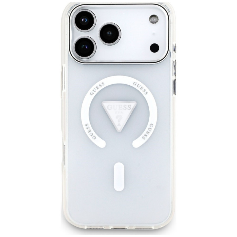 Guess IML Gradient Triangle Logo MagSafe vāciņš Apple iPhone 18 Pro Max / 17 Pro Max, caurspīdīgs