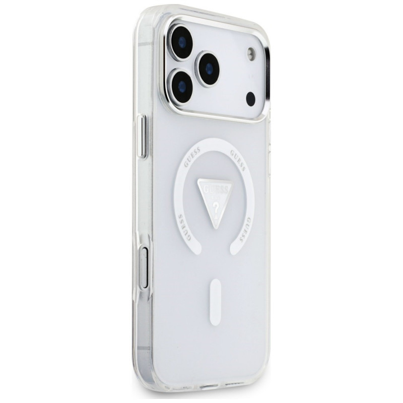 Guess IML Gradient Triangle Logo MagSafe vāciņš Apple iPhone 18 Pro Max / 17 Pro Max, caurspīdīgs