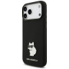 Karl Lagerfeld Silicone Choupette Metal Pin vāciņš Apple iPhone 18 Pro Max / 17 Pro Max, melns