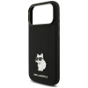 Karl Lagerfeld Silicone Choupette Metal Pin vāciņš Apple iPhone 18 Pro Max / 17 Pro Max, melns