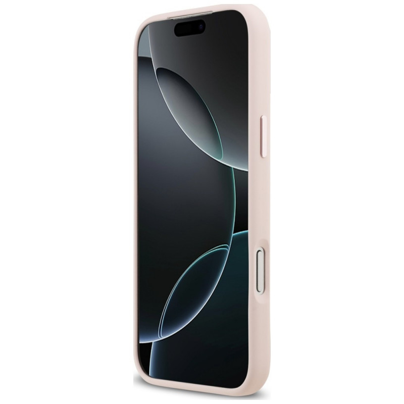 Karl Lagerfeld silikona Choupette Metal Pin apvalks Apple iPhone 18 Pro Max / 17 Pro Max, rozā