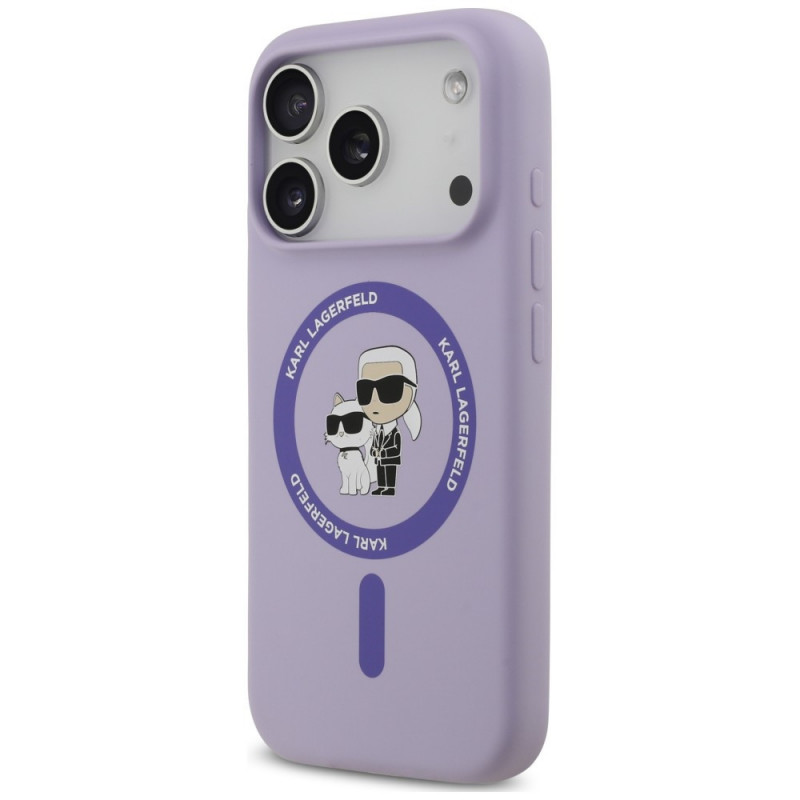 Karl Lagerfeld silikona Karl&Choupette Ring MagSafe vāciņš Apple iPhone 18 Pro / 17 Pro, purpura