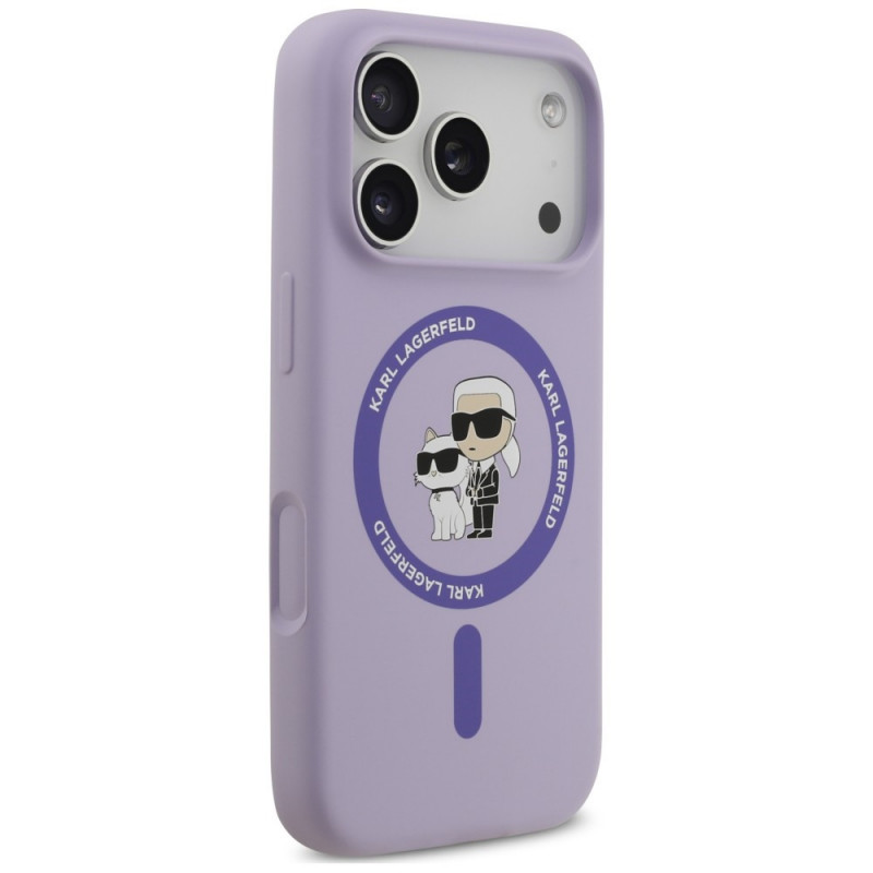 Karl Lagerfeld silikona Karl&Choupette Ring MagSafe vāciņš Apple iPhone 18 Pro / 17 Pro, purpura