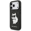 Karl Lagerfeld Saffiano Mono Patch Choupette vāciņš Apple iPhone 18 Pro / 17 Pro, melns