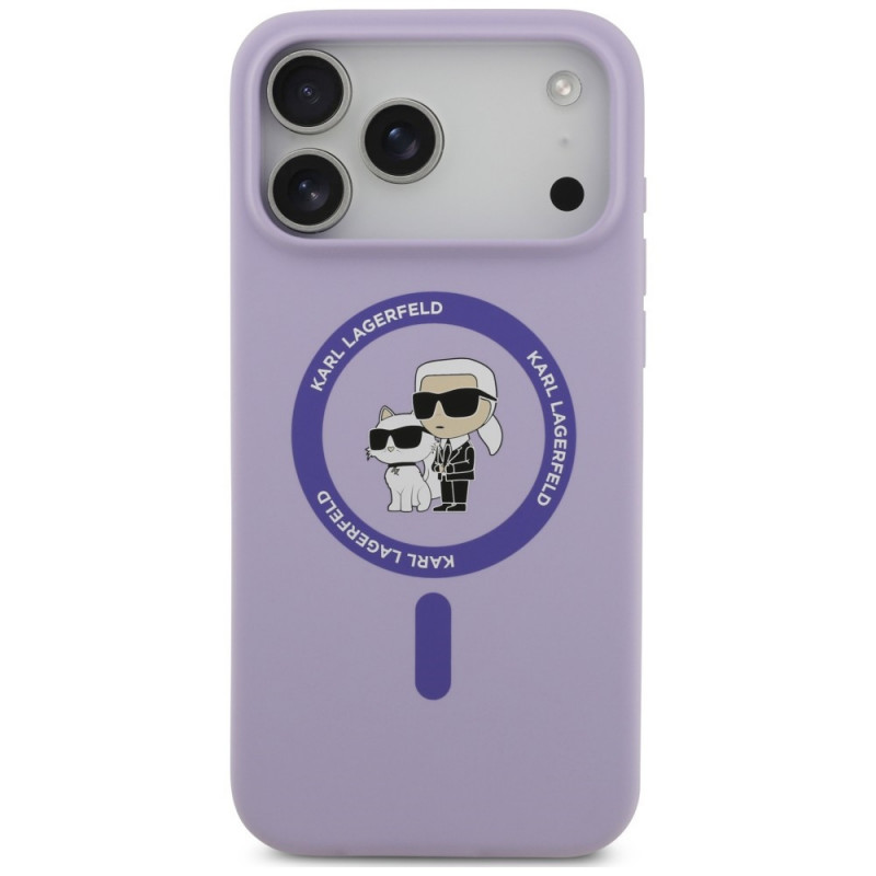 Karl Lagerfeld silikona Karl&Choupette Ring MagSafe vāciņš Apple iPhone 18 Pro Max / iPhone 17 Pro Max, purpura
