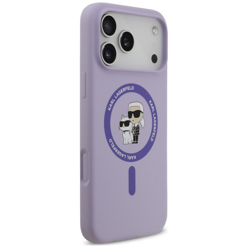 Karl Lagerfeld silikona Karl&Choupette Ring MagSafe vāciņš Apple iPhone 18 Pro Max / iPhone 17 Pro Max, purpura