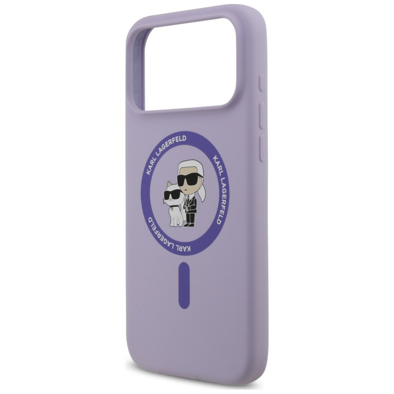 Karl Lagerfeld silikona Karl&Choupette Ring MagSafe vāciņš Apple iPhone 18 Pro Max / iPhone 17 Pro Max, purpura