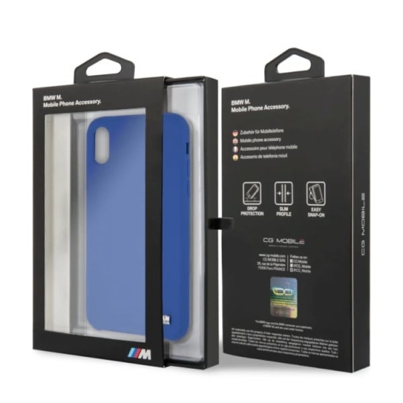 BMW BMHCPXMSILNA Silicone M Collection cietais maciņš Apple iPhone X / XS, Navy