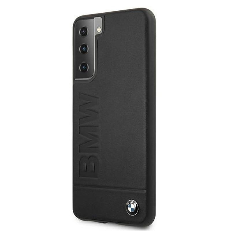 BMW BMHCS21MSLLBK Signature Logo Imprint cietais futrālis Samsung Galaxy S21+, melns