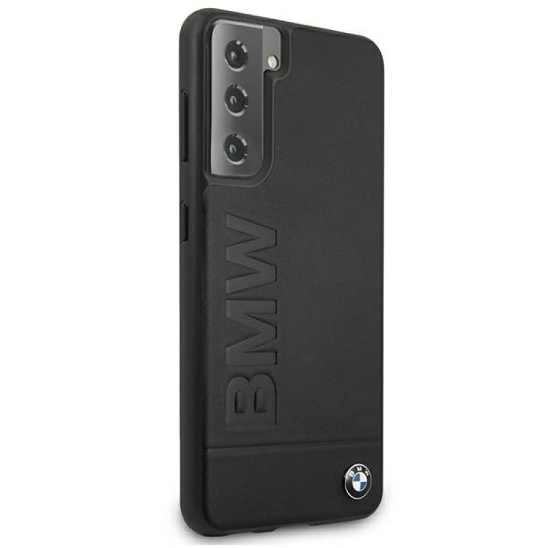 BMW BMHCS21MSLLBK Signature Logo Imprint cietais futrālis Samsung Galaxy S21+, melns