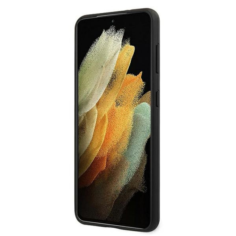 BMW BMHCS21MSLLBK Signature Logo Imprint cietais futrālis Samsung Galaxy S21+, melns