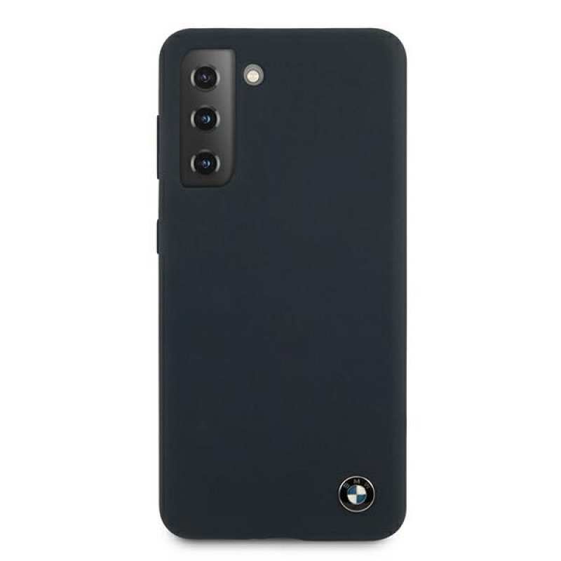 BMW BMHCS21MSILNA Silicone Signature cietais apvalks Samsung Galaxy S21+, tumši zilā