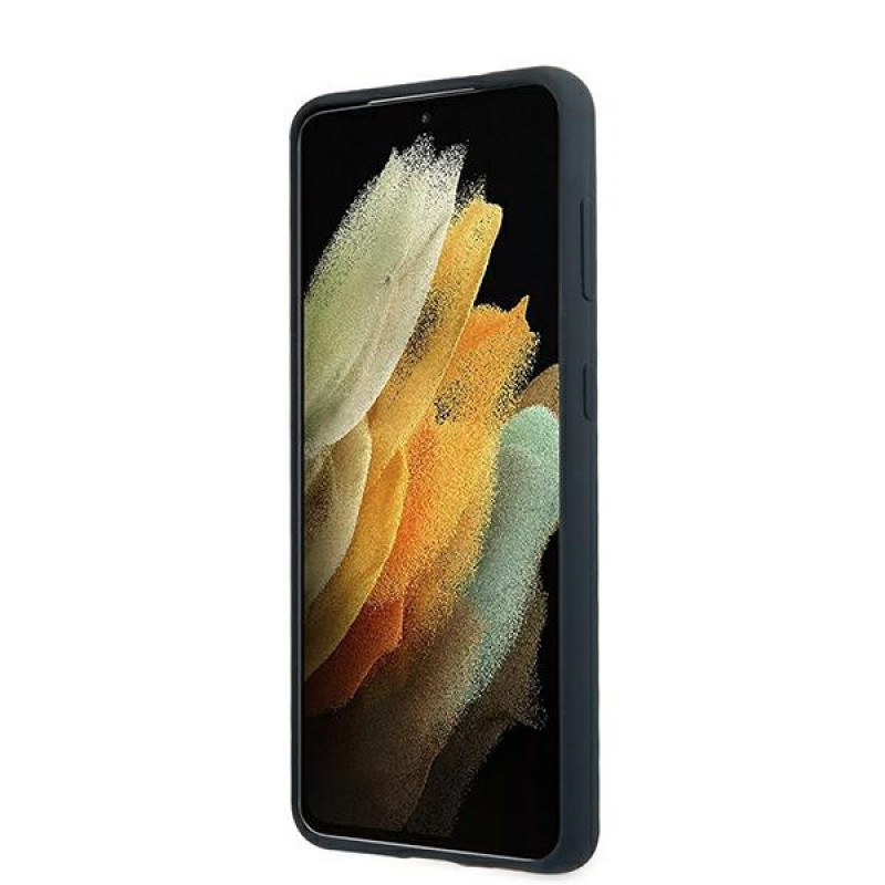 BMW BMHCS21MSILNA Silicone Signature cietais apvalks Samsung Galaxy S21+, tumši zilā