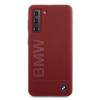 BMW BMHCS21MSLBLRE Silicone Signature Logo vāciņš Samsung Galaxy S21+ ierīcei, sarkans
