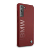 BMW BMHCS21MSLBLRE Silicone Signature Logo vāciņš Samsung Galaxy S21+ ierīcei, sarkans