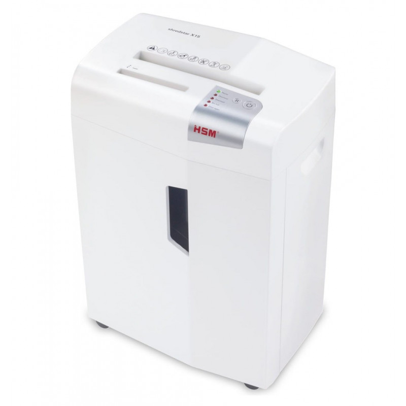 HSM shredstar X15 dokumentu smalcinātājs, 30 L, 4x37 mm daļiņu griezums (P-4), balts