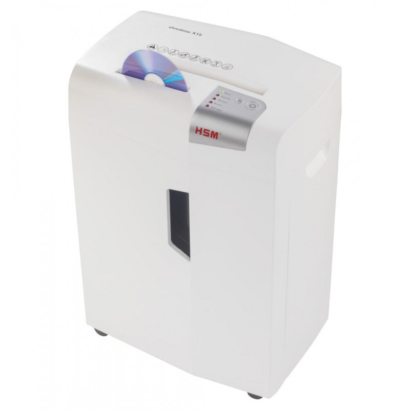 HSM shredstar X15 dokumentu smalcinātājs, 30 L, 4x37 mm daļiņu griezums (P-4), balts