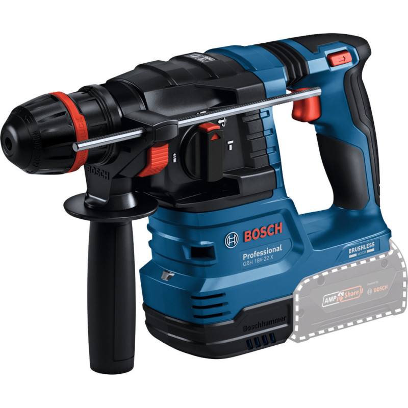 Bosch GBH 18V-22 X Professional bezvadu perforators 0611924101, 18 V, 2 J, 2 x 4.0 Ah akumulatori