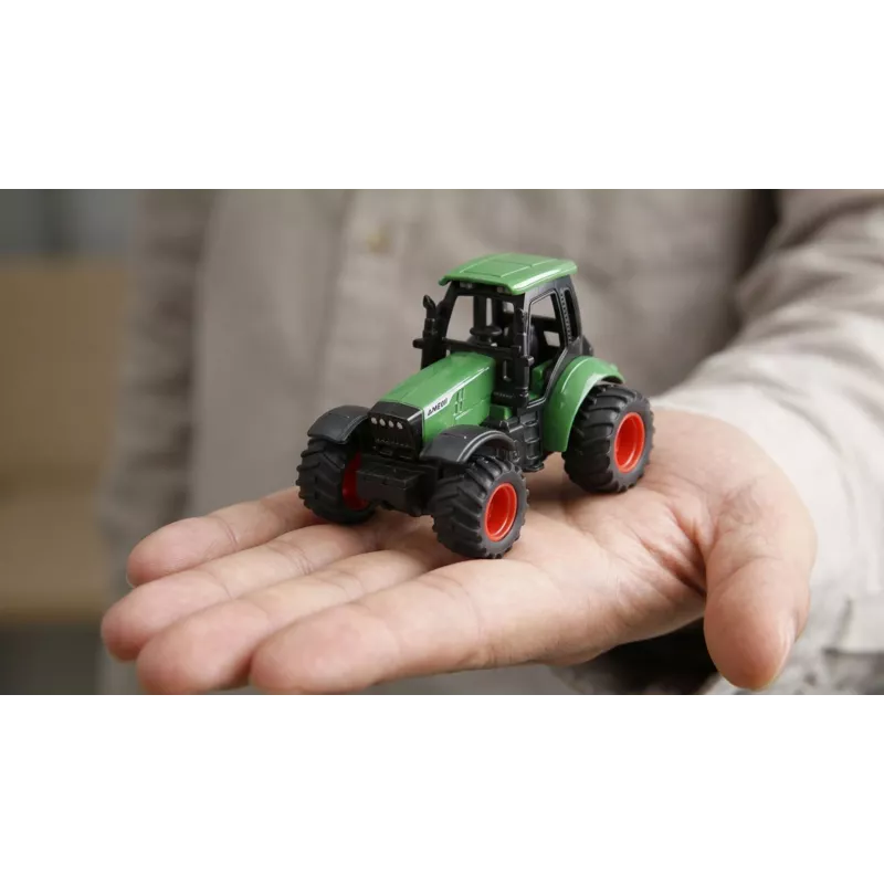 Amewi metāla traktors ar mežizstrādes piekabi, 1:64, RTR, zaļš