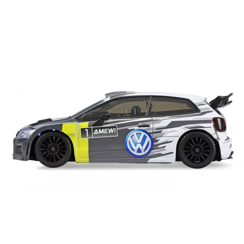 Amewi VW Polo R WRC rallija/drifta RC auto, 4WD, 1:28, RTR, pelēks