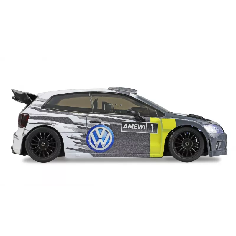 Amewi VW Polo R WRC rallija/drifta RC auto, 4WD, 1:28, RTR, pelēks