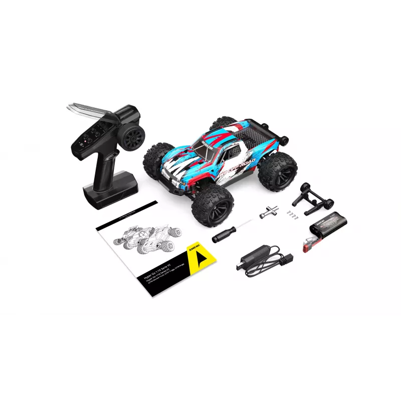 Amewi Hyper Go Monster Truck V2 brushless 4WD, 1:16, RTR, zili/balts