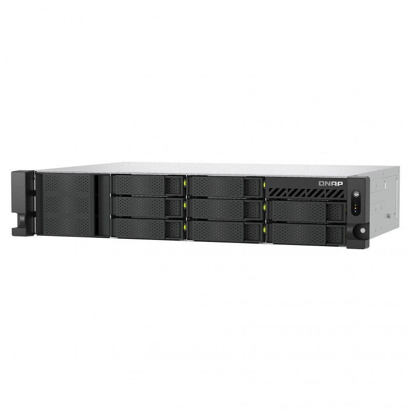 QNAP TS-h1073BXeU-RP-8G 2U stiprinājuma NAS, Ryzen Embedded V1780B, 8 GB DDR4, redundanta barošanas bloks