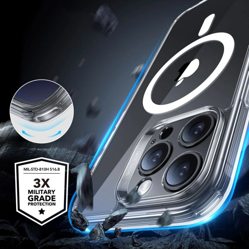 ESR Classic Pro Set HaloLock MagSafe futrālis ar rūdītu stiklu Apple iPhone 16 Pro Max, caurspīdīgs