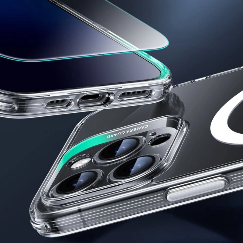 ESR Classic Pro Set HaloLock MagSafe futrālis ar rūdītu stiklu Apple iPhone 16 Pro Max, caurspīdīgs