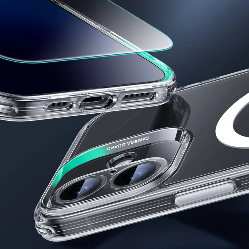 ESR Classic Pro Set HaloLock MagSafe vāciņš ar rūdītu stiklu Apple iPhone 16, caurspīdīgs