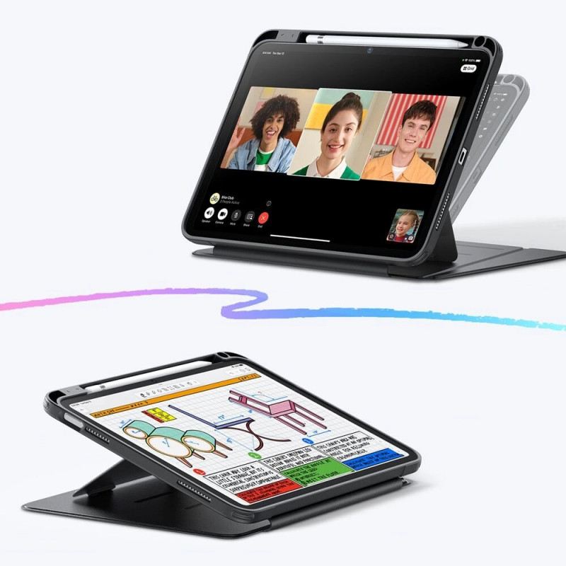 ESR Flip Hybrid apvalks Apple iPad 10.9" 2022 (10. paaudze) / iPad 11" 2025 (11. paaudze), melns