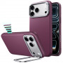 ESR Leather Kickstand MagSafe vāciņš Apple iPhone 17 Pro / 18 Pro, Deep Burgundy
