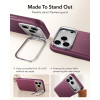 ESR Leather Kickstand MagSafe vāciņš Apple iPhone 17 Pro / 18 Pro, Deep Burgundy