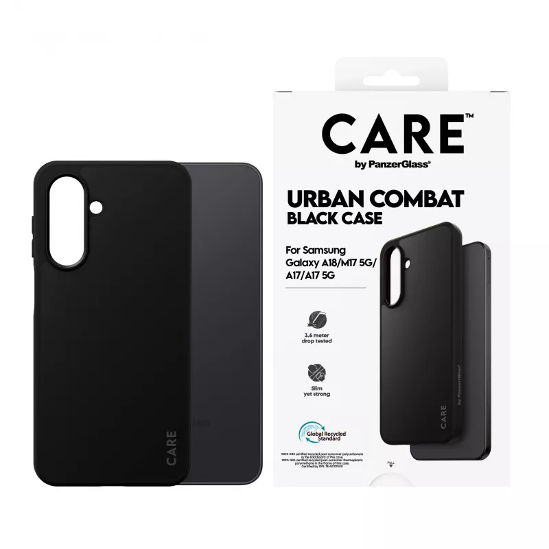 PanzerGlass CARE Urban Combat vāciņš Samsung Galaxy A17/A18, melns