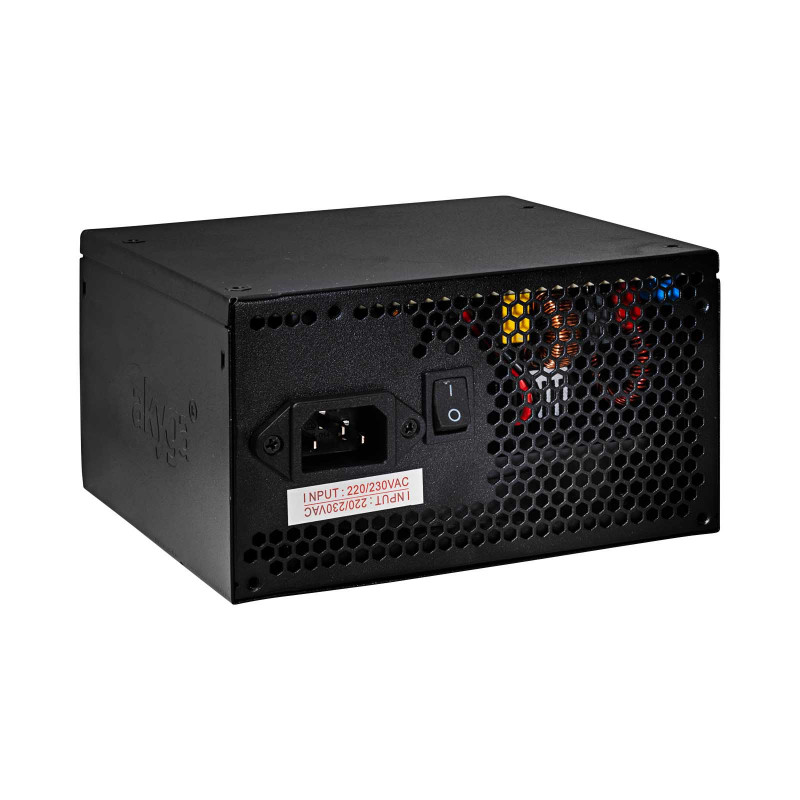 Akyga ATX barošanas bloks 500 W AK-C2-500, daļēji modulārs, P4+4, 2x PCI-E 6+2 pin, 4x SATA, 2x Molex, 12 cm ventilators, 80 PLUS