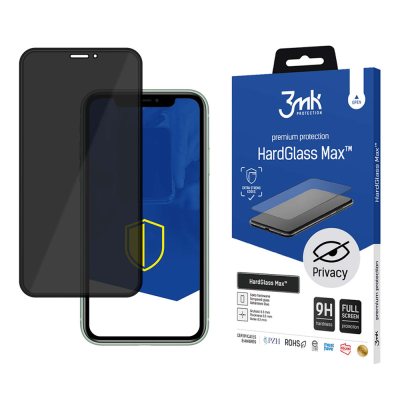 3MK HardGlass Max Privacy rūdītais stikls priekš Apple iPhone 11 Pro Max, melns