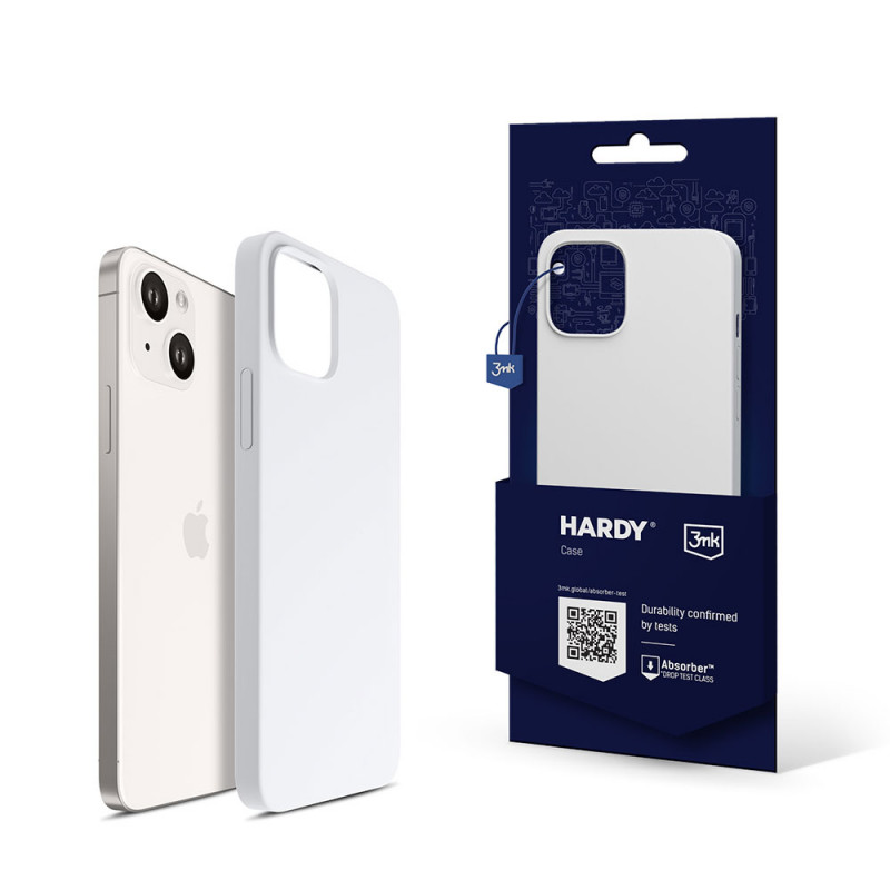 3MK Hardy Case MagSafe Apple iPhone 14 Plus / 15 Plus silikona maciņš, balts