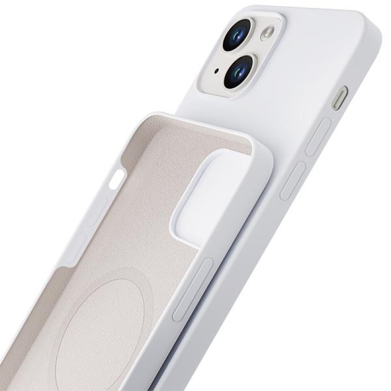 3MK Hardy Case MagSafe Apple iPhone 14 Plus / 15 Plus silikona maciņš, balts