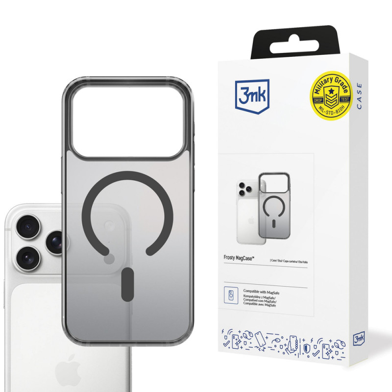 3MK Frosty MagCase Apple iPhone 17 Pro apvalks, melns