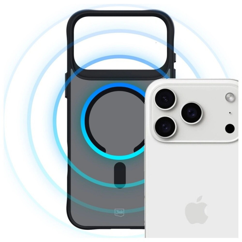 3MK Smoke MagCase vāciņš Apple iPhone 17 Pro Max, melns, daļēji caurspīdīgs
