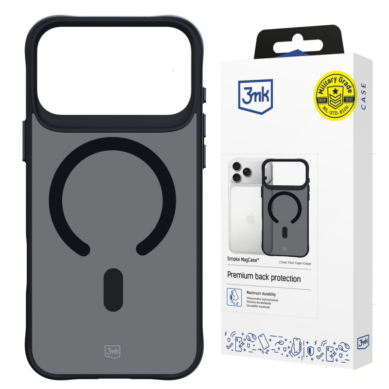 3MK Smoke Matt MagCase vāciņš Apple iPhone 17 Pro, melns