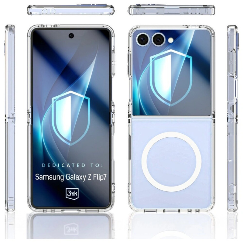 3MK Armor MagCase Samsung Galaxy Z Flip7, caurspīdīgs