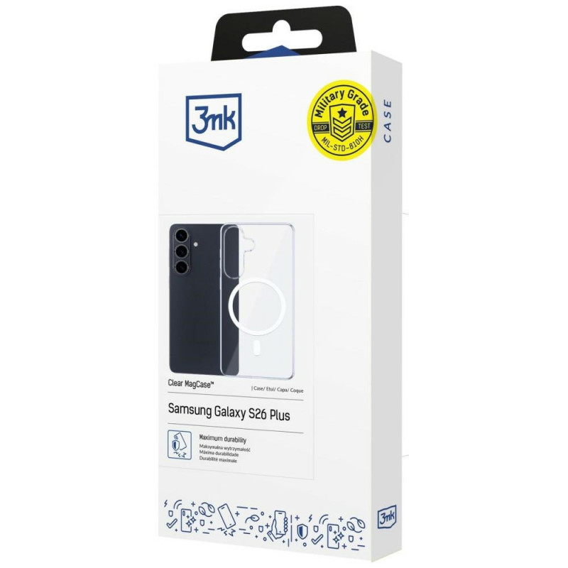 3mk Clear MagCase Samsung Galaxy S26+ aizsargapvalks, caurspīdīgs