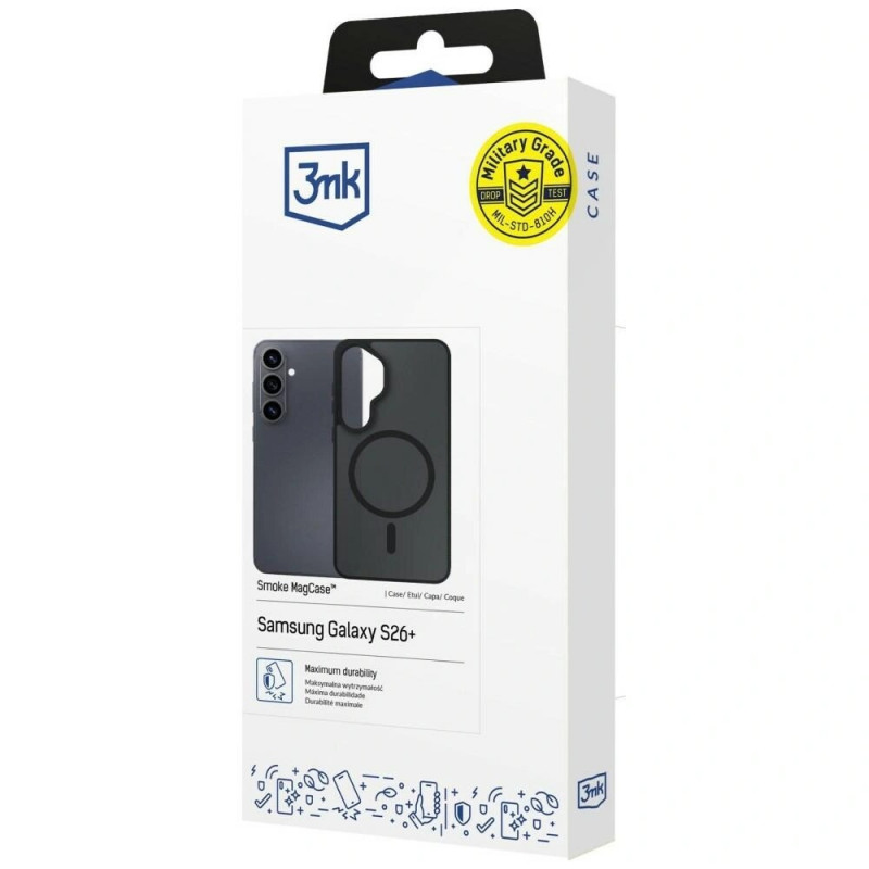 3mk Smoke MagCase Samsung Galaxy S26+ aizsargapvalks, melns